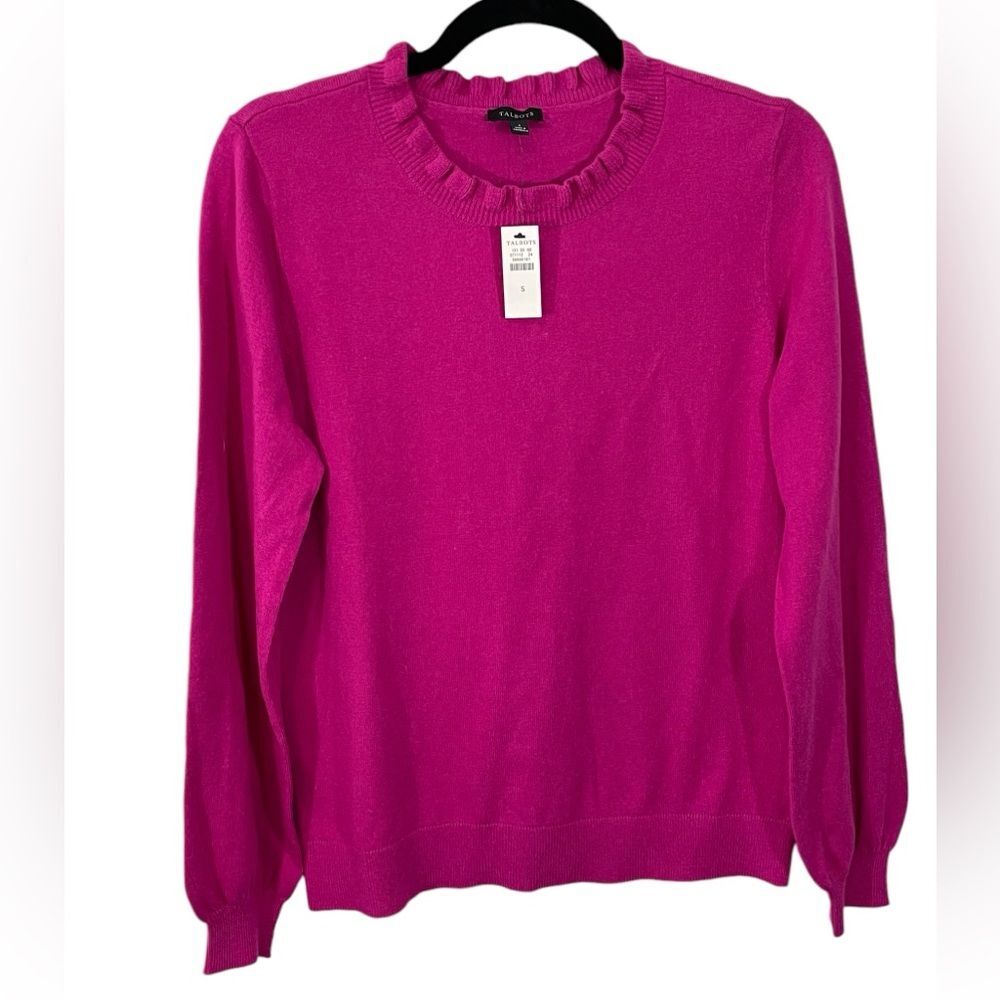 NWT Talbots Pink Fuchsia Wool Blend Sweater Size SMALL‎